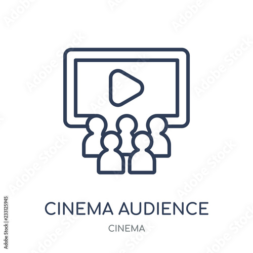 cinema audience icon. cinema audience linear symbol design from Cinema collection.