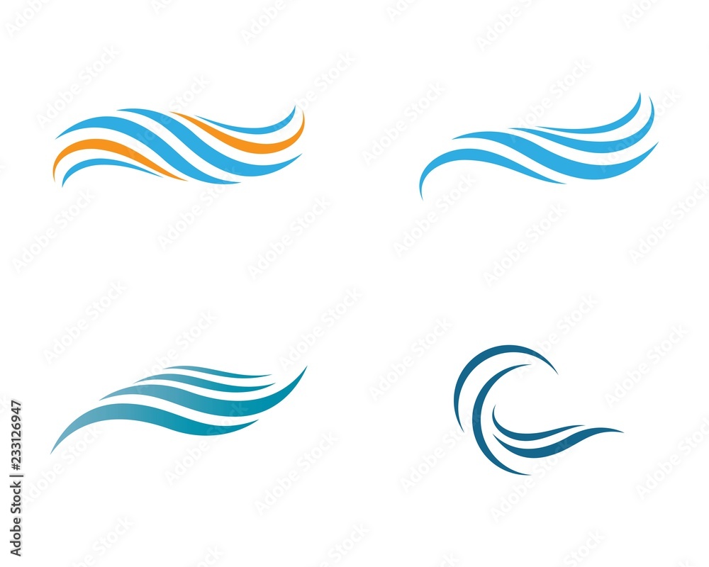 Water wave logo illustration