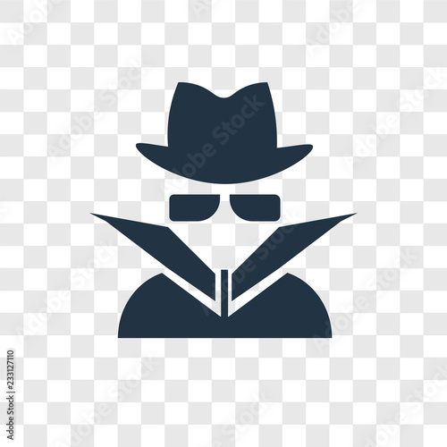 Spy vector icon isolated on transparent background, Spy transparency logo design