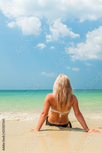 woman resting at the beach