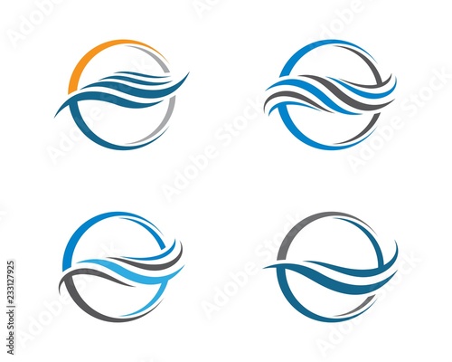 Water wave logo illustration