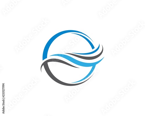 Water wave logo illustration