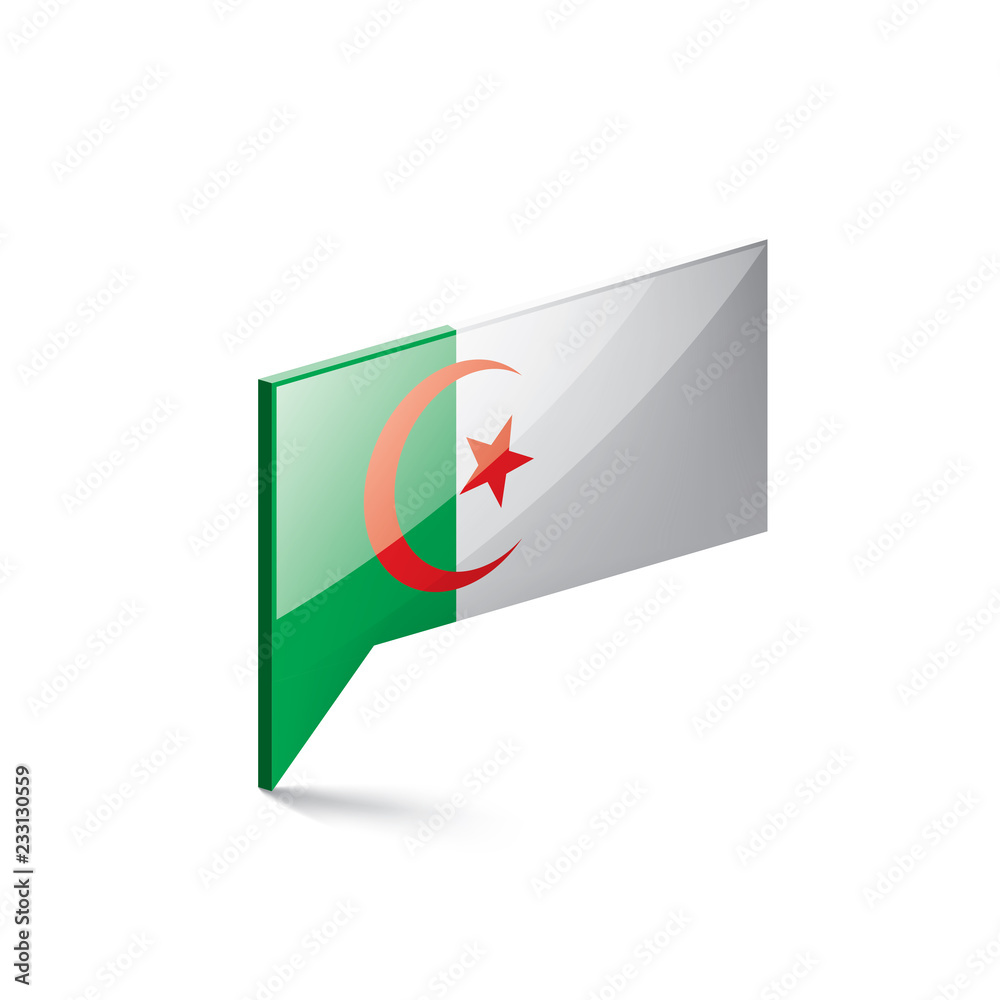 Algeria flag, vector illustration on a white background Algeria flag, vector illustration on a white background