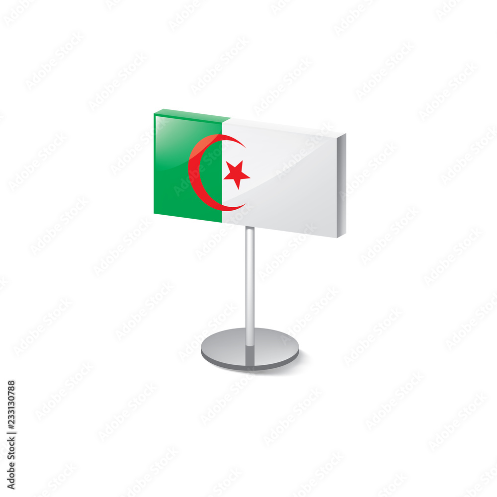 Algeria flag, vector illustration on a white background Algeria flag, vector illustration on a white background