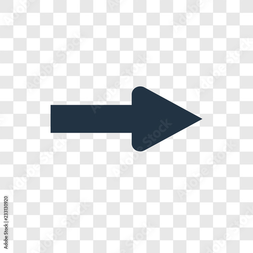 Right arrow vector icon isolated on transparent background, Right arrow transparency logo design