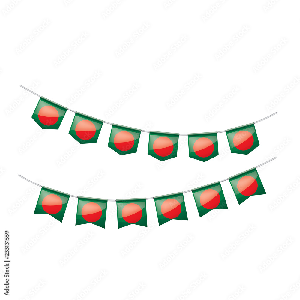 Obraz premium Bangladesh flag, vector illustration on a white background