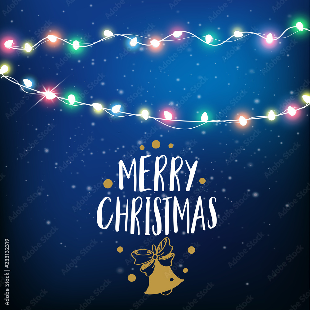 Abstract background for Merry Christmas or Happy New Year Card with Christmas lights and snowflakes. Vector illustration Abstract background for Merry Christmas or Happy New Year Card with Christmas lights and snowflakes. Vector illustration
