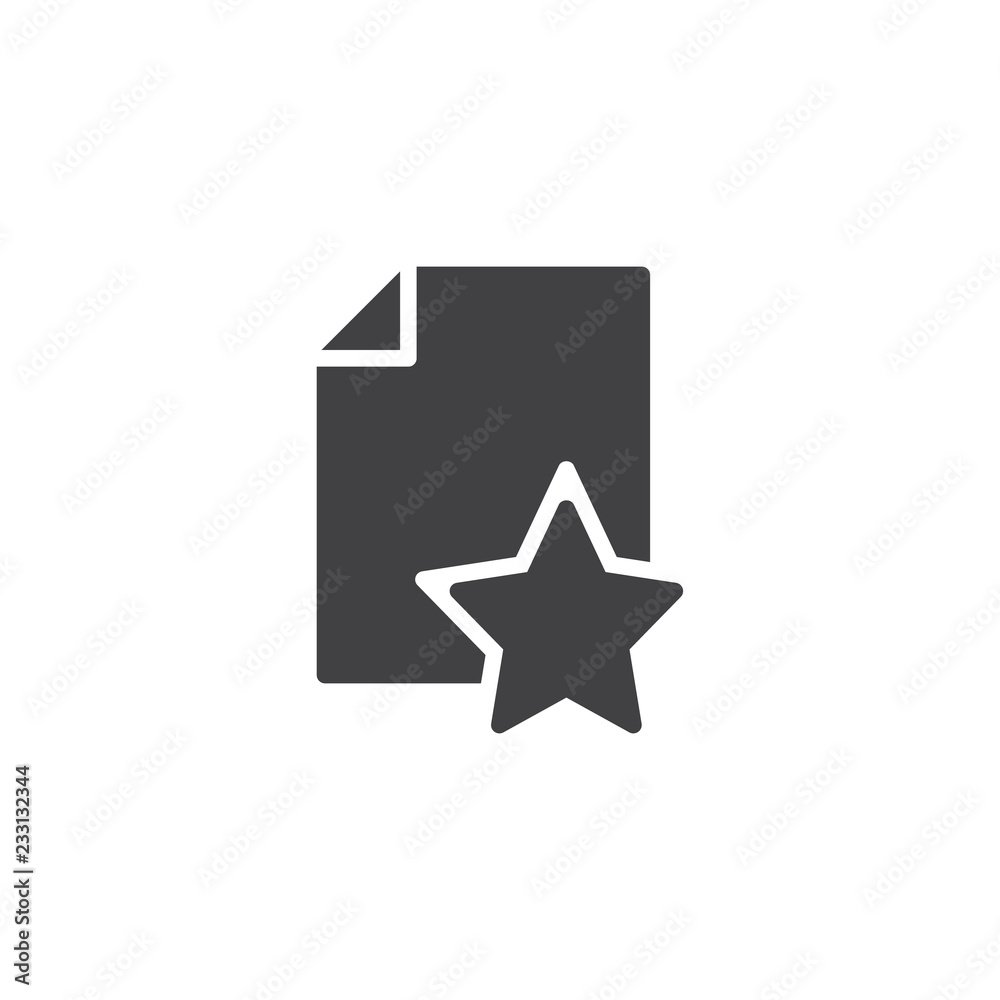Favorite document file vector icon. filled flat sign for mobile concept and web design. Star page simple solid icon. Symbol, logo illustration. Pixel perfect vector graphics Favorite document file vector icon. filled flat sign for mobile concept and web design. Star page simple solid icon. Symbol, logo illustration. Pixel perfect vector graphics