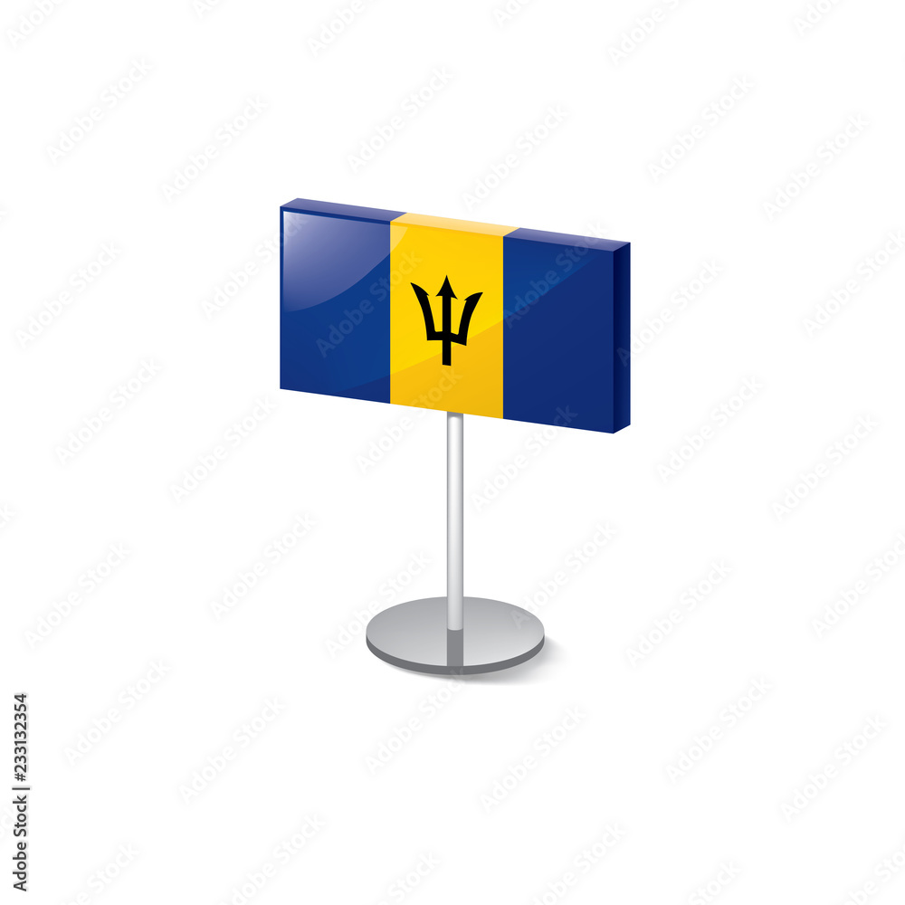 Barbados flag, vector illustration on a white background. Barbados flag, vector illustration on a white background.