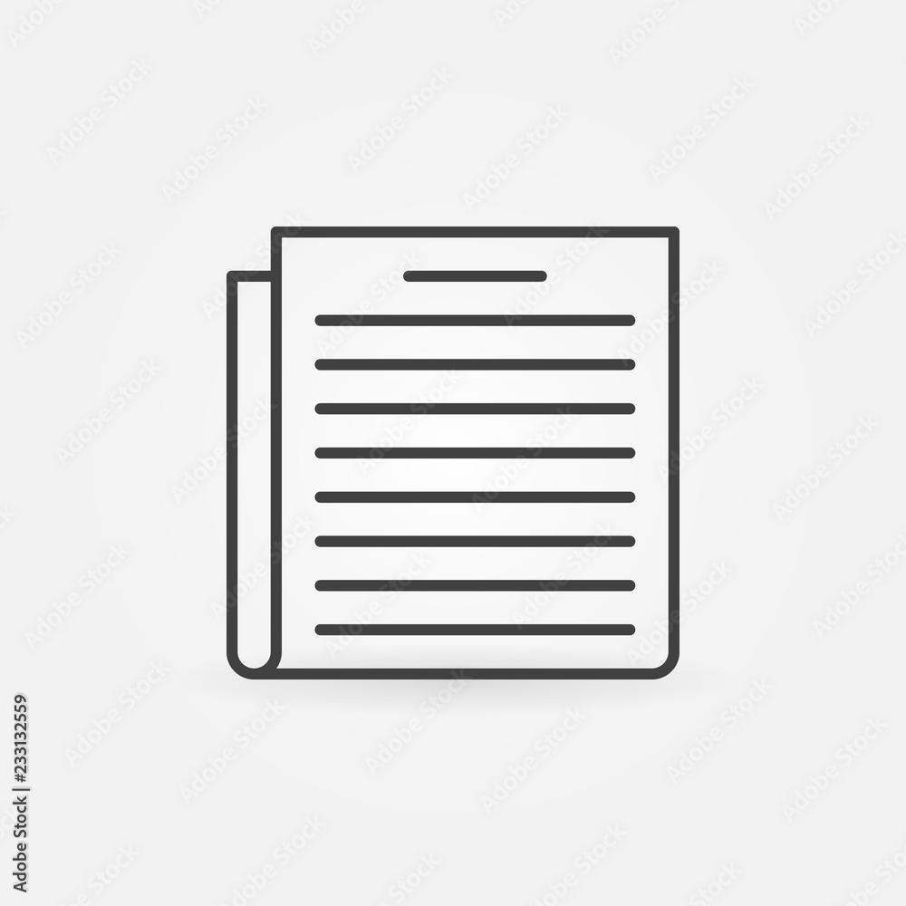 Document outline concept icon or design element in thin line style Document outline concept icon or design element in thin line style