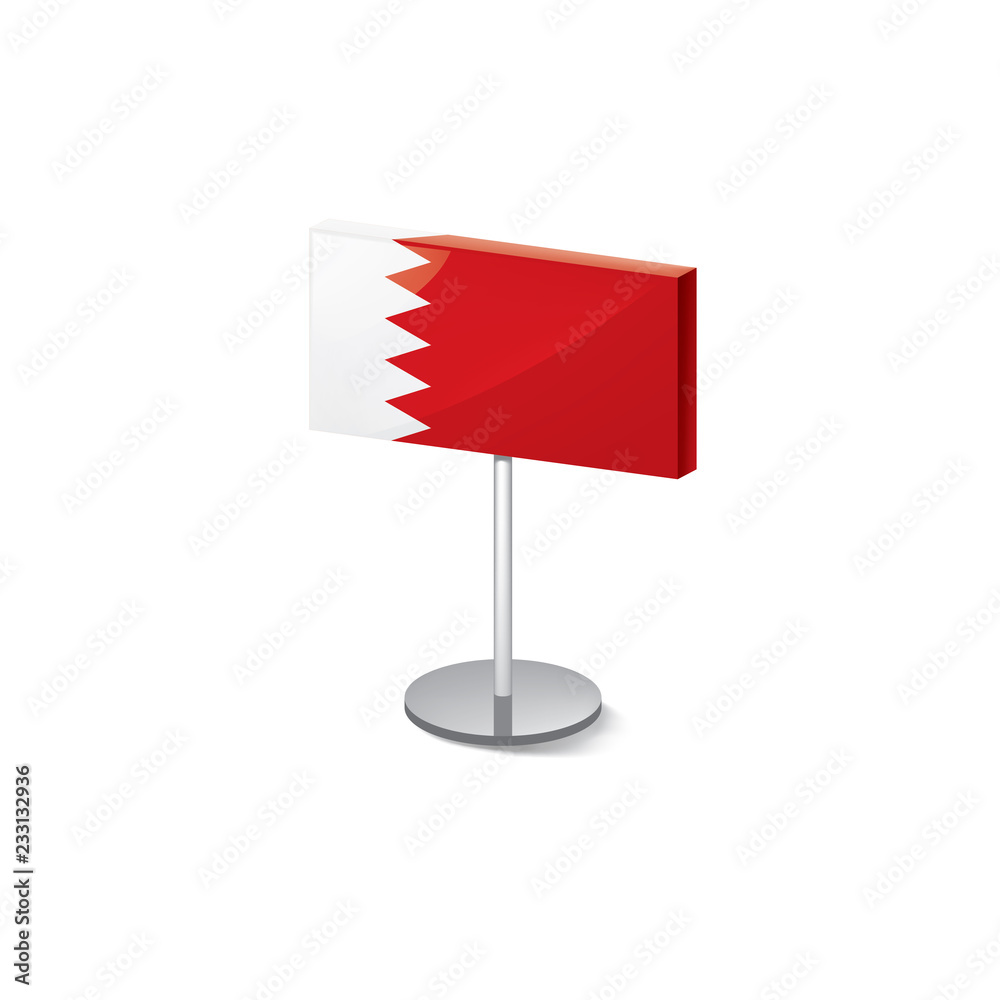 Bahrain flag, vector illustration on a white background Bahrain flag, vector illustration on a white background