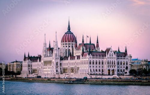 The Hungarian Parliament Building (a.k.a. the Parliament of Budapest) a landmark and popular tourist destination in Budapest. It lies in Lajos Kossuth Square, on the bank of the Danube.