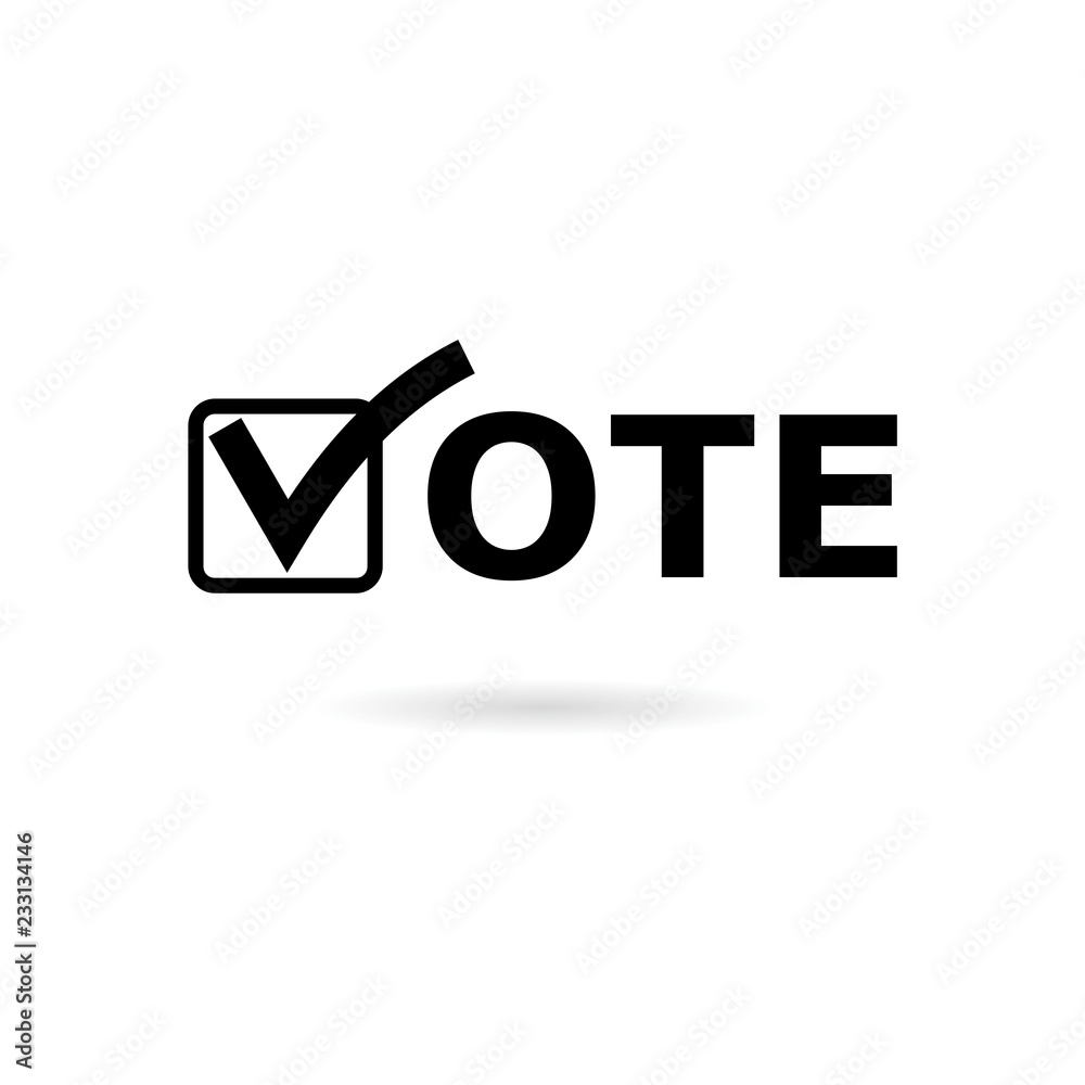 Obraz premium Black Time to vote icon or logo, Time to vote word 