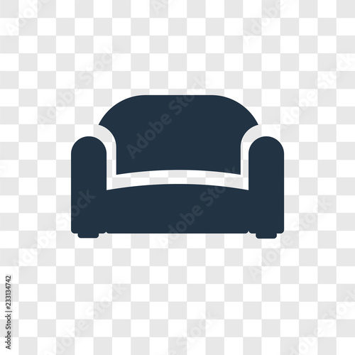 Sofa vector icon isolated on transparent background, Sofa transparency logo design photo