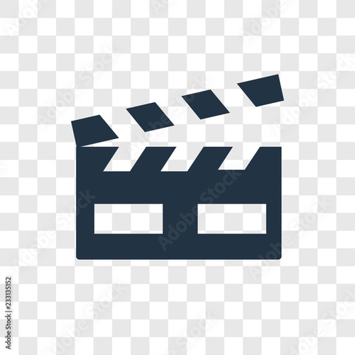 Clapperboard vector icon isolated on transparent background, Clapperboard transparency logo design