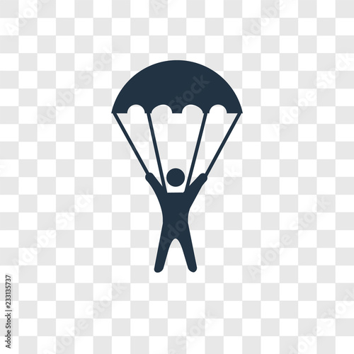 Parachuting vector icon isolated on transparent background, Parachuting transparency logo design