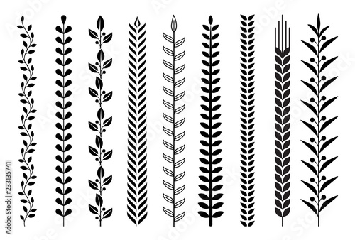 Leaf nature pattern vector illustrations.