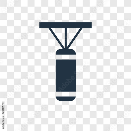 Punching bag vector icon isolated on transparent background, Punching bag transparency logo design