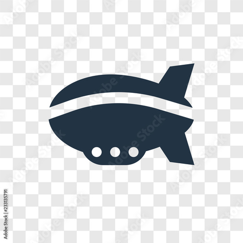 Airship vector icon isolated on transparent background, Airship transparency logo design