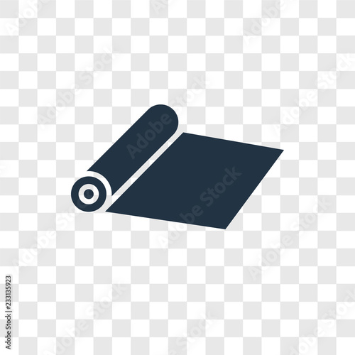 Yoga mat vector icon isolated on transparent background, Yoga mat transparency logo design