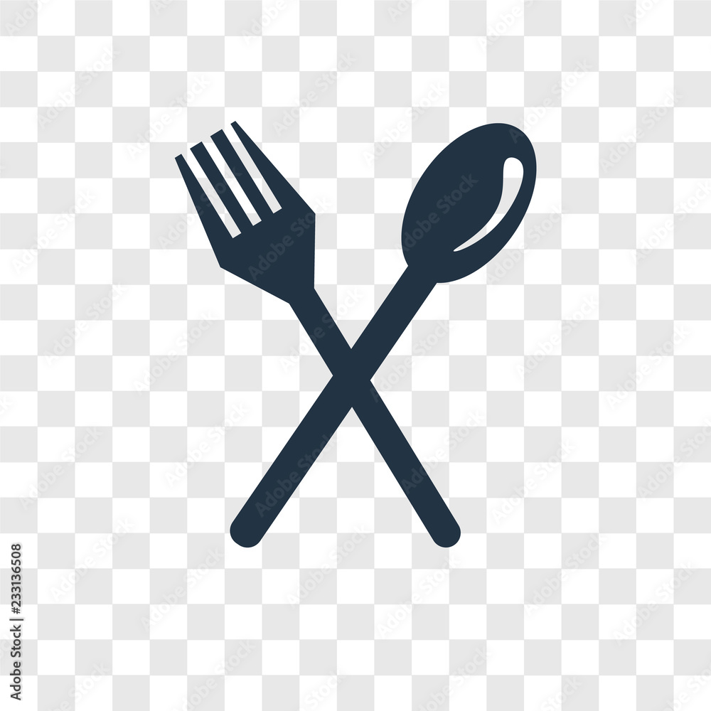Cutlery vector icon isolated on transparent background, Cutlery