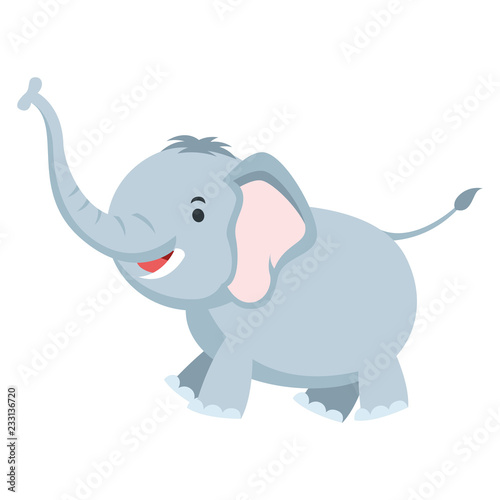 Small elephant use his trunk to eat