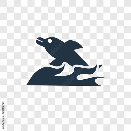 Dolphin vector icon isolated on transparent background, Dolphin transparency logo design