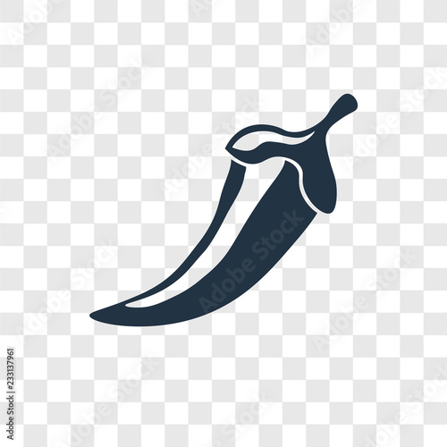 Chili vector icon isolated on transparent background, Chili transparency logo design