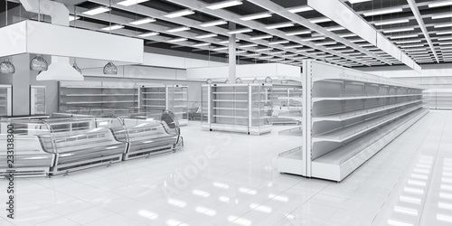 Photography Section with refrigeration showcases in the supermarket