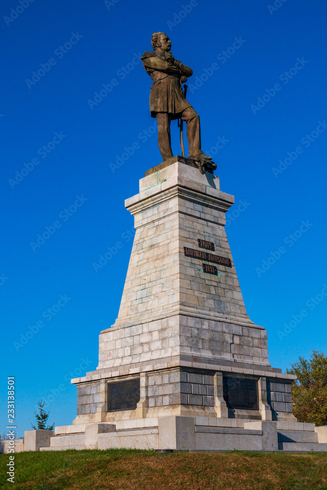 Monument to Genral Governor of Eastern Siberia Nikolay Muroviev-Amursky (1809-1881). Installed on the embankment of the Amur River in the Far Eastern city of Khabarovsk.