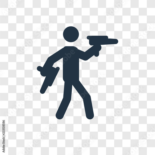 Target Shooter vector icon isolated on transparent background, Target Shooter transparency logo design