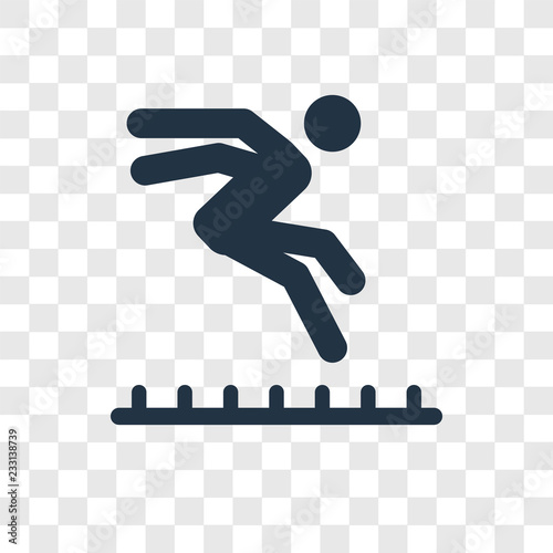 Long Jump vector icon isolated on transparent background, Long Jump transparency logo design