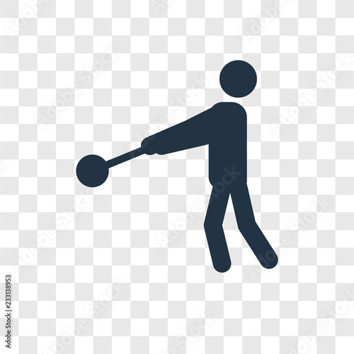 Hammer Throw vector icon isolated on transparent background, Hammer Throw transparency logo design