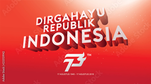 indonesia independence day design with fun concept and red white color for sale banner background
