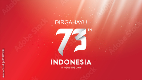 indonesia independence day design with fun concept and red white color for sale banner background