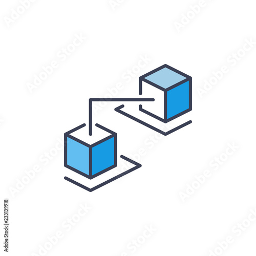Vector block chain icon - crypto concept sign or design element