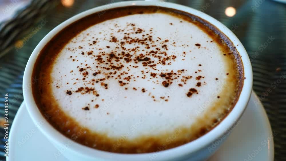 hot cappuccino coffee drink in cafe hot cappuccino coffee drink in cafe