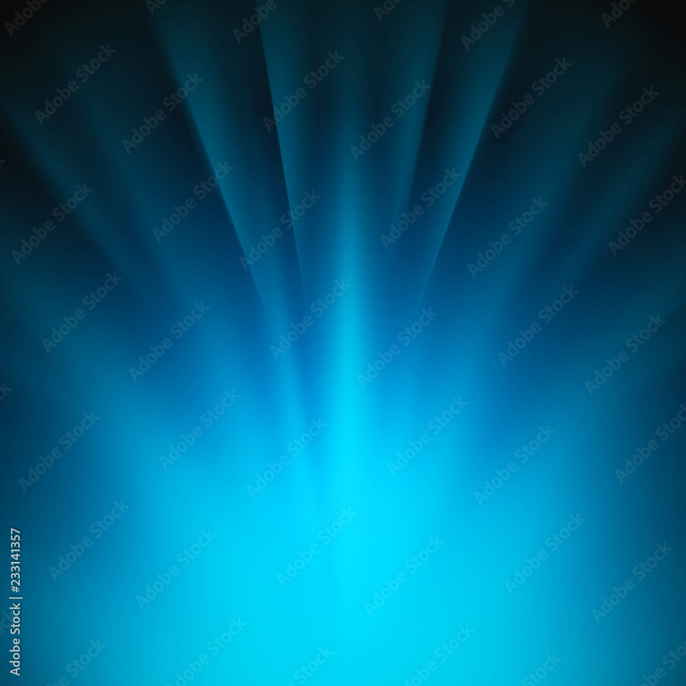 Abstract dark blue smooth light lines perspective background