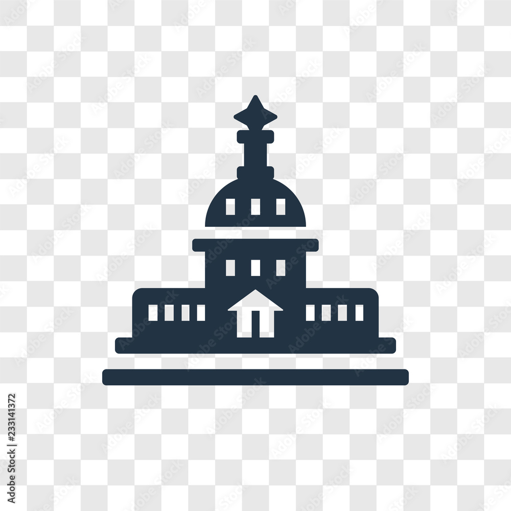 Capitol vector icon isolated on transparent background, Capitol transparency logo design Capitol vector icon isolated on transparent background, Capitol transparency logo design