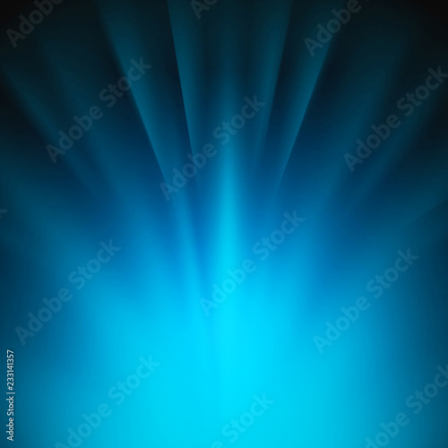 Abstract dark blue smooth light lines perspective background