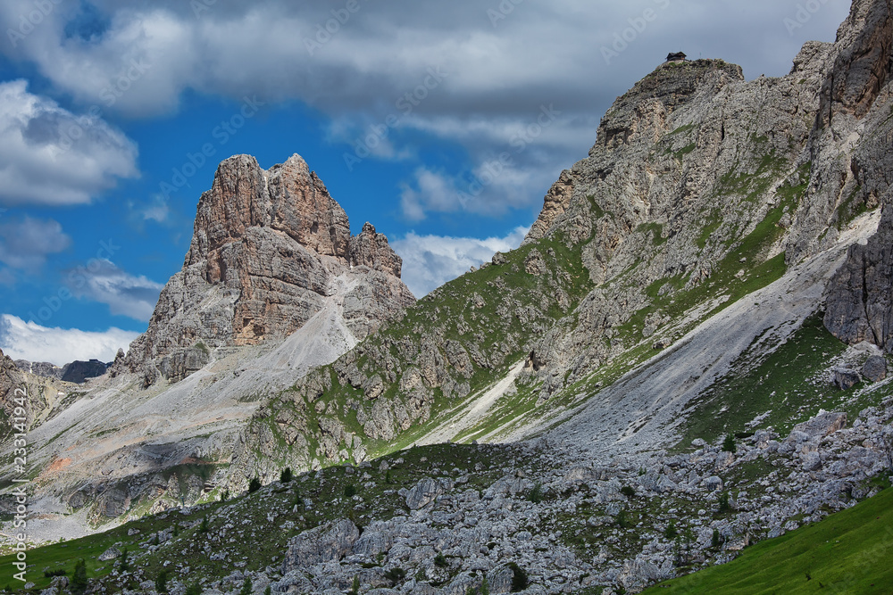 High peaks of Dolomites in Tre Cime di Lavaredo Natural park, Italy High peaks of Dolomites in Tre Cime di Lavaredo Natural park, Italy