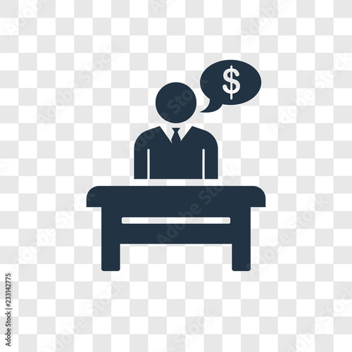 Cashier vector icon isolated on transparent background, Cashier transparency logo design