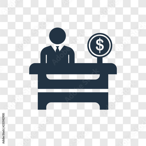 Cashier vector icon isolated on transparent background, Cashier transparency logo design