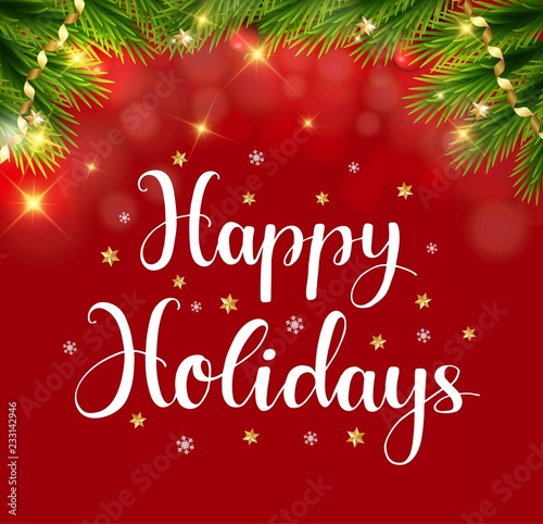 Happy holidays greeting card. Christmas and new year illustration