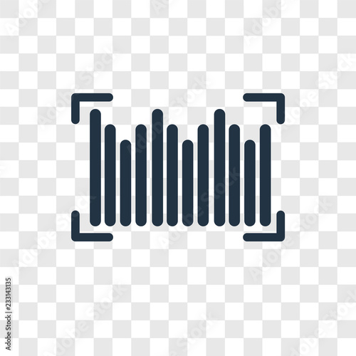 Barcode vector icon isolated on transparent background, Barcode transparency logo design