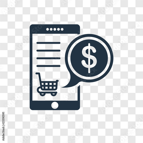 Mobile payment vector icon isolated on transparent background, Mobile payment transparency logo design