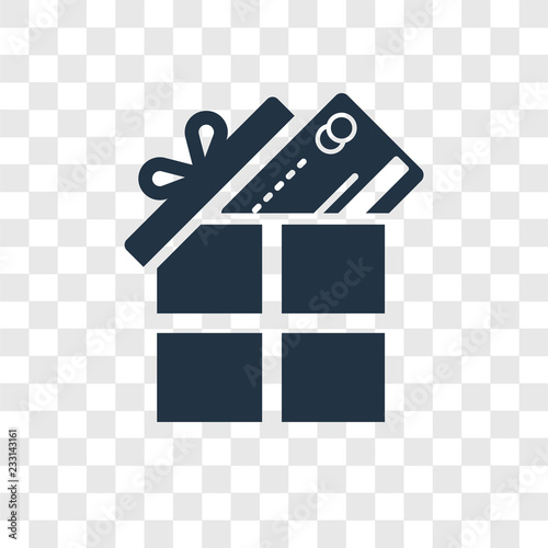 Gift vector icon isolated on transparent background, Gift transparency logo design