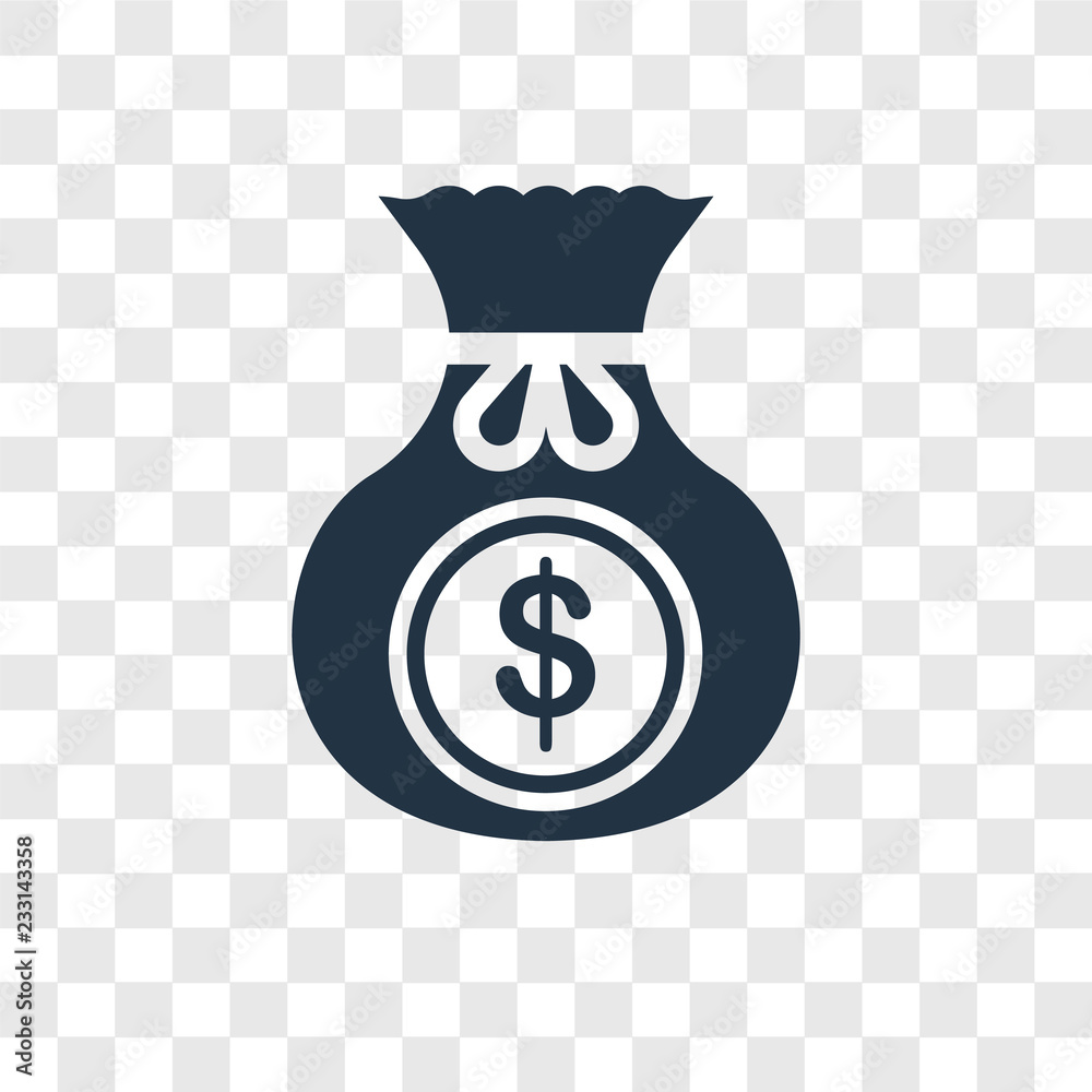 Money bag vector icon isolated on transparent background Money bag transparency logo design Stock Vector Adobe Stock