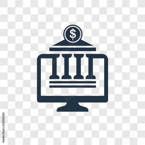 Online banking vector icon isolated on transparent background, Online banking transparency logo design