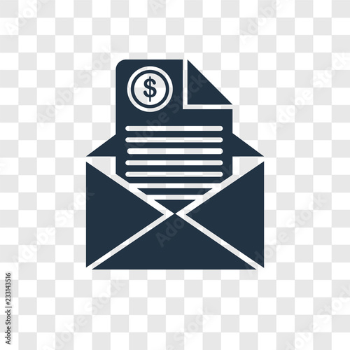 Bill vector icon isolated on transparent background, Bill transparency logo design